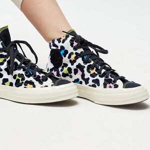 Converse Velvet Rainbow Leopard Chuck Taylor 70 High Top Sneakers size 7.5